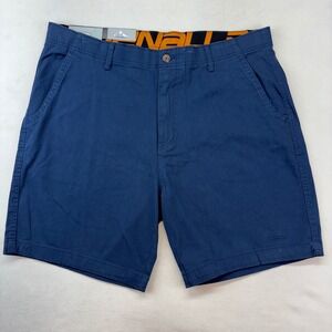 Denali Mens Cadet Blue Stretch Flat Front Relaxed Fit Shorts 40 D435117 NEW